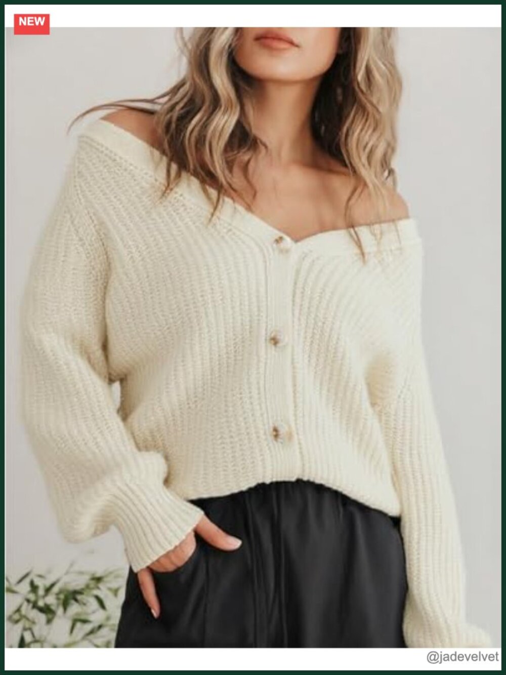 Women Long Sleeve Button Down Oversized Short Cardigan Fall Open Front Knit - Picture 2 of 7